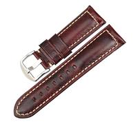 EDVTK35 Bracelet De Montre Fait À La Main, 20mm 22mm 24mm, Boucle Noire, Vintage, Cire D'huile, Cuir, Compatible Avec Fossil Band(Red S,19mm)