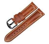 EDVTK35 Bracelet De Montre Fait À La Main, 20mm 22mm 24mm, Boucle Noire, Vintage, Cire D'huile, Cuir, Compatible Avec Fossil Band(Light Brown B,23mm)