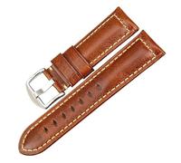 EDVTK35 Bracelet De Montre Fait À La Main, 20mm 22mm 24mm, Boucle Noire, Vintage, Cire D'huile, Cuir, Compatible Avec Fossil Band(Light Brown S,18mm)
