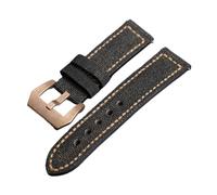 EDVTK35 Bracelet en cuir et toile 20, 22, 2, 4 mm, compatible avec montre bronze et cuivre, compatible avec PAM111 411, 26mm
