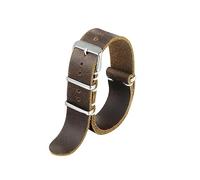 EDVTK35 Bracelet En Cuir Véritable De Haute Qualité 18mm 20mm 22mm 24mm Marron Café Noir Bracelet De Remplacement For Hommes(Brown,20mm)