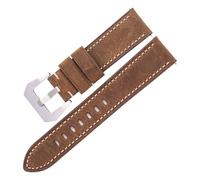 EDVTK35 Bracelets De Montre En Cuir For Hommes 20/22/24 Mm Compatibles Avec Les Bracelets De Montre En Cuir De Vache GT2 Compatibles Avec Le Bracelet De Remplacement Panerai(Dark Brown-Silver,20mm)