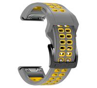 EDVTK35 Compatible avec Garmin Instinct 2 / Instinct Tactical Solar Strap Bracelet de montre à dégagement rapide Bracelet de montre 22 mm Bracelet en silicone double couleur(Gray Yellow)