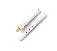 EDVTK35 Compatible Avec Les Bracelets De Montre Étanches En Cuir De Vache Véritable Tissot 1853 For Femmes T094 Flamenco T094210, Accessoires D'interface Concave 12 Mm(White(ZJ)-Rose)