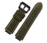 EDVTK35 Cuir Véritable Compatible Avec Timex TW2R55500 T2N720 T2N721 T2N739 Bracelet De Montre 24 * 16mm Oreille Fin Bracelets De Montre Kaki Noir Marron Accessoires(Army green black)