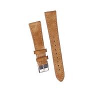 EDVTK35 Montre Vintage En Daim 18mm 20mm 22mm Bracelet De Montre À Dégagement Rapide Bracelet En Cuir Véritable Accessoires De Ceinture(Brown,18mm black buckle)