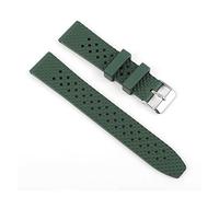 EDVTK35 Nouveau bracelet de montre en caoutchouc fluoré, motif nid d'abeille tridimensionnel, à dégagement rapide, compatible avec les tailles 18 mm, 20 mm et 22 mm(Green silver buckle,18mm)