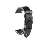EDVTK35 Nouveau Bracelet De Montre En Cuir Ciré À L'huile 18mm 19mm 20mm 22mm Vintage Noir Bleu Marron Disponible Accessoires Faits La Main(Black 2,19mm)