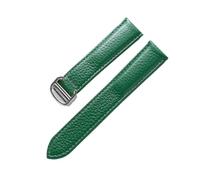 EDVTK35 Sangle de vachette de Carowe de Lychee Compatible for hommes et femmes avec le réservoir de réservoir Cartier SOLO Accessoires de chaîne de montre en cuir(Green,18mm)