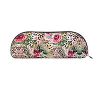 EdWal animal tigre imprimé léopard rose fleur impression maquillage trousse à crayons, trousse à crayons, trousse élégante pour femme, trousse de maquillage de voyage, Or, En storlek, trousse de