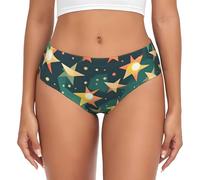 EdWal Atomic Stars Culotte taille haute pour femme Motif imprimé rétro Étoiles, Noir , M