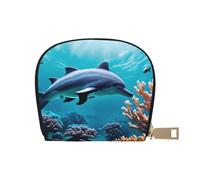 EdWal Beau monde sous-marin dauphins corail imprimé porte-cartes unisexe pour cartes de crédit pour homme et femme porte-cartes de visite fin, blanc, Taille unique