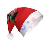 EdWal Bonnet de Noël lumineux avec drapeau de l'Afghanistan avec lumières LED, chapeau de Père Noël d'hiver unisexe