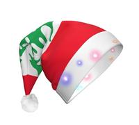 EdWal Bonnet de Noël lumineux avec drapeau du Liban avec lumières LED, chapeau de Père Noël d'hiver unisexe