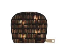 EdWal Book Room Étui pour cartes de crédit unisexe en cuir avec imprimé bibliothèque mystérieuse pour homme et femme, blanc, Taille unique