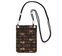 EdWal Book Room Sac à bandoulière imprimé bibliothèque mystérieuse pour femme, mini porte-monnaie pour téléphone, joli portefeuille pour téléphone, cadeau de randonnée, voyage, Noir , Taille unique