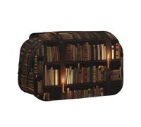 EdWal Book Room Trousse à crayons en toile avec impression bibliothèque mystérieuse Grande capacité