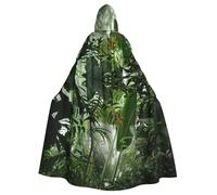 EdWal Cape à capuche avec imprimé forêt tropicale et jungle pour Halloween, costume de magicien, déguisement de magicien