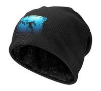 EdWal Casquette de montre en polaire imprimée requins marteaux, bonnet tactique multi-saisons unisexe pour l'hiver chaud pour l'extérieur, cadeau pour Noël, Noir , Taille unique