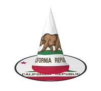 EdWal Chapeau de sorcière imprimé drapeau de l'État de Californie - Accessoire de costume pour femme - Chapeaux pour Halloween, fête costumée pour la maison, la cour
