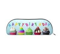 EdWal Coloré Happy Birthday Cupcakes Imprimer Maquillage Trousse à Crayons, Boîte à Crayons, Pochette à Crayons élégante pour Femmes, Trousse à cosmétiques de Voyage, silverl, One size, Trousse de