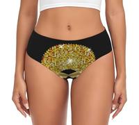 EdWal Culotte taille haute pour femme africaine à pois - Culotte anti-humidité - Culotte bikini, Noir , S