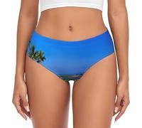 EdWal Culotte taille haute pour femme avec imprimé parcours de golf, sous-vêtements évacuant l'humidité, sous-vêtements bikini, Noir , 4XL