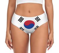 EdWal Culotte taille haute pour femme avec motif drapeau de la République de Corée - Évacuation de l'humidité, Noir , XS