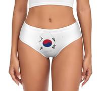 EdWal Culotte taille haute pour femme, motif carte du drapeau de la République de Corée, sous-vêtement évacuant l'humidité, sous-vêtement bikini, Noir , XXL