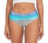 EdWal Culotte taille haute pour femme Motif étoiles de mer océan plage, Noir , XL