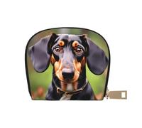 EdWal Dachshund Weiner Porte-cartes de crédit unisexe en cuir pour homme et femme Motif chien, blanc, Taille unique
