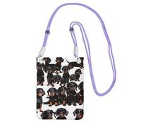 EdWal Dachshund Weiner Sac à bandoulière imprimé chien pour femme, mini sac à main pour téléphone, joli portefeuille pour téléphone, cadeau de randonnée, voyage, violet, Taille unique