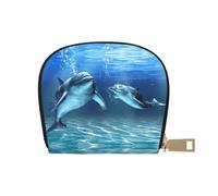 EdWal Dauphins in the sea Print Card Holder Unisex Credit Card Case for Men and Women Leather Card Holder Slim Business Card Holder, blanc, Taille unique