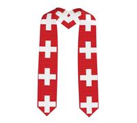 EdWal Étole d'honneur de 2025 avec drapeau suisse imprimé drapeau suisse pour adulte unisexe, coin pointu, Taille unique