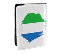EdWal Étui de passeport en cuir avec porte-cartes imprimé carte de la Sierra Leone pour homme et femme, Noir , Taille unique