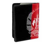 EdWal Étui de passeport en cuir avec porte-cartes imprimé drapeau de l'Afghanistan pour homme et femme, Noir , Taille unique