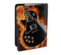 EdWal Étui de passeport en cuir avec porte-cartes imprimé guitare électrique pour homme et femme, Noir , Taille unique