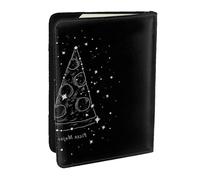 EdWal Étui de passeport en cuir avec porte-cartes imprimé pizza constellation pour homme et femme, Noir , Taille unique