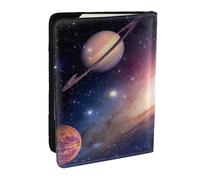 EdWal Étui de passeport en cuir avec porte-cartes imprimé univers galaxie pour homme et femme, Noir , Taille unique