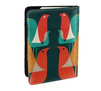 EdWal Étui de passeport en cuir avec porte-cartes imprimé volée d'oiseaux pour homme et femme, Noir , Taille unique