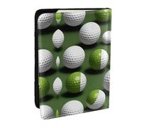 EdWal Étui de passeport en cuir imprimé balle de golf avec porte-cartes de crédit, pour homme et femme, famille, carte d'identité, voyage, Noir , Taille unique