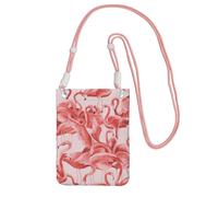 EdWal Flamingo1 Sac à bandoulière imprimé pour femme, mini porte-monnaie pour téléphone, joli portefeuille pour téléphone, cadeau de randonnée, voyage, rose, Taille unique