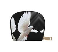 EdWal Flying Dove Étui pour cartes de crédit unisexe en cuir pour homme et femme, blanc, Taille unique