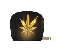 EdWal Golden Cannabis Porte-cartes unisexe en cuir pour homme et femme, blanc, Taille unique