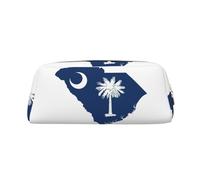EdWal Grande trousse à crayons avec drapeau de la Caroline du Sud - Pour bureau, école, maquillage, doré, Taille unique, Trousse de toilette
