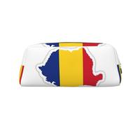 EdWal Grande trousse à crayons avec drapeau de la Roumanie - Grande trousse à crayons - Trousse de maquillage pour bureau, école, école, Argenté., Taille unique, Trousse de toilette