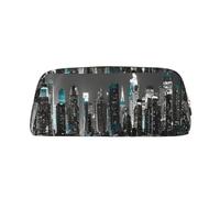 EdWal Grande trousse à crayons avec impression de peintures de New York - Trousse à crayons - Trousse de maquillage pour bureau, université, école, doré, Taille unique, Trousse de toilette