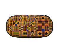 EdWal Grande trousse à crayons avec impression de tissage africain - Grande trousse à crayons - Pour bureau, collège, école, Noir , Taille unique, Organiseur de sac