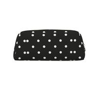 EdWal Grande trousse à crayons avec imprimé à pois noirs et blancs, trousse de papeterie, trousse de maquillage pour bureau, université, école, doré, Taille unique, Trousse de toilette