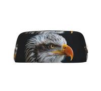 EdWal Grande trousse à crayons avec imprimé aigle à tête blanche pour bureau, école, maquillage, Doré, One Size, Trousse de toilette